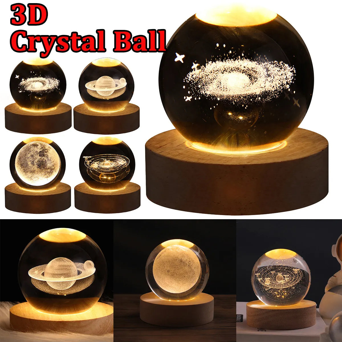 3D Planet Moon Lamp