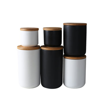 Ceramic Wooden Lid Jar