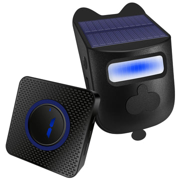 Solar Waterproof Induction Alarm Detection for Driveway, featuring solar panel and motion sensor for outdoor use.