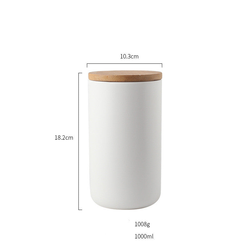 Ceramic Wooden Lid Jar