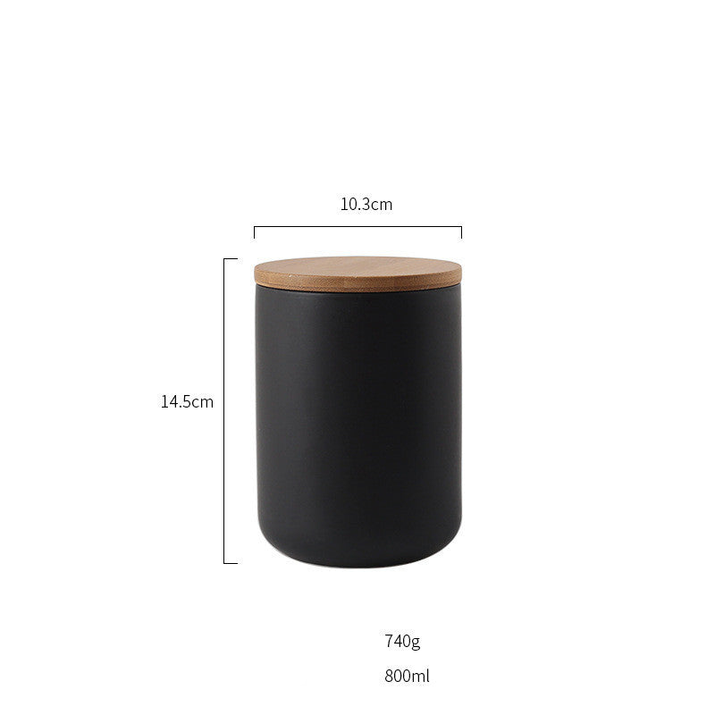 Ceramic Wooden Lid Jar