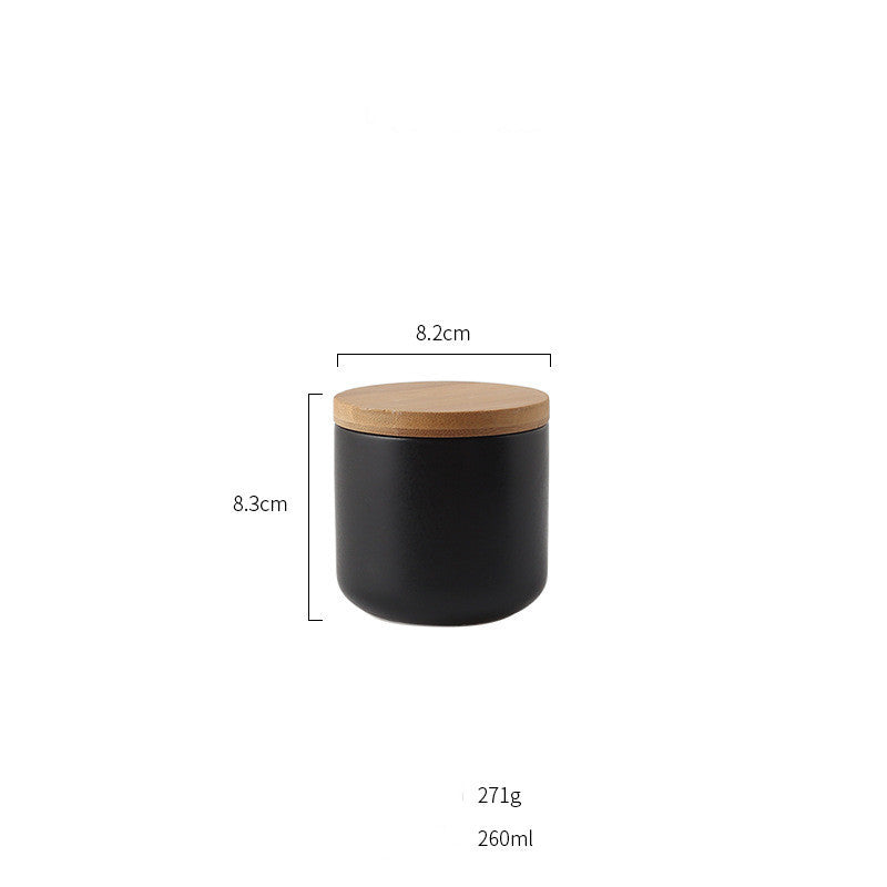 Ceramic Wooden Lid Jar