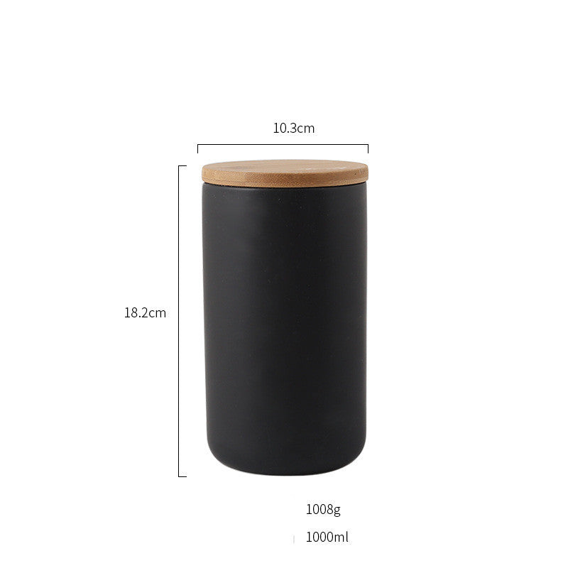 Ceramic Wooden Lid Jar