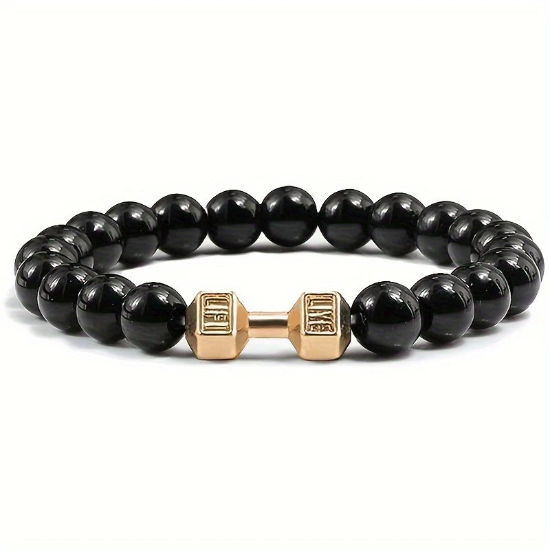 Men's Bead, Dumbbell Bracelet