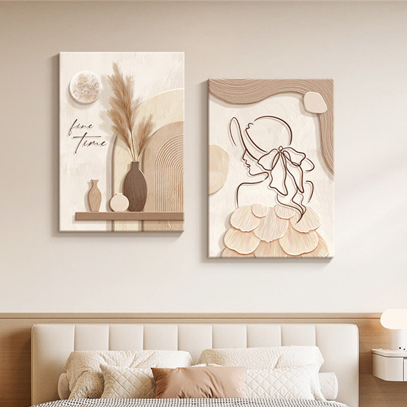 Abstract Line Character Mural Painting