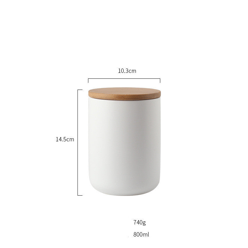 Ceramic Wooden Lid Jar