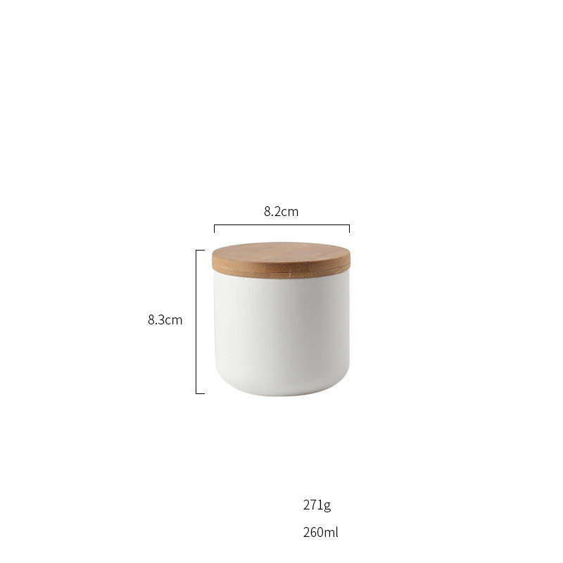 Ceramic Wooden Lid Jar