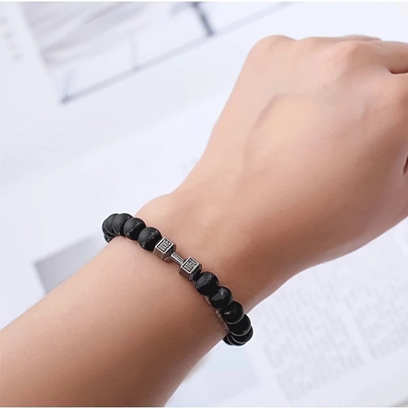 Men's Bead, Dumbbell Bracelet