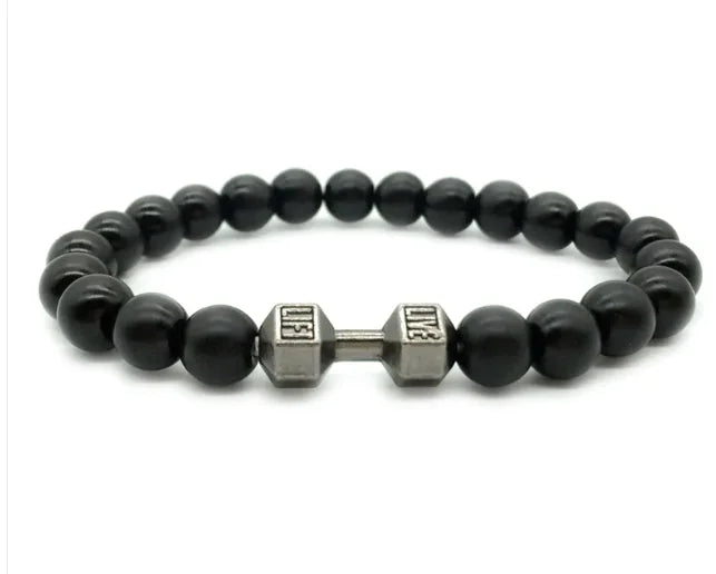 Men's Bead, Dumbbell Bracelet