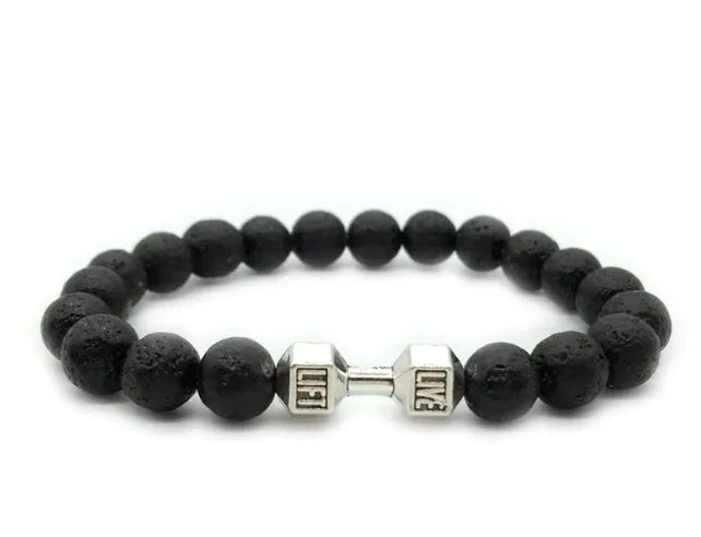 Men's Bead, Dumbbell Bracelet