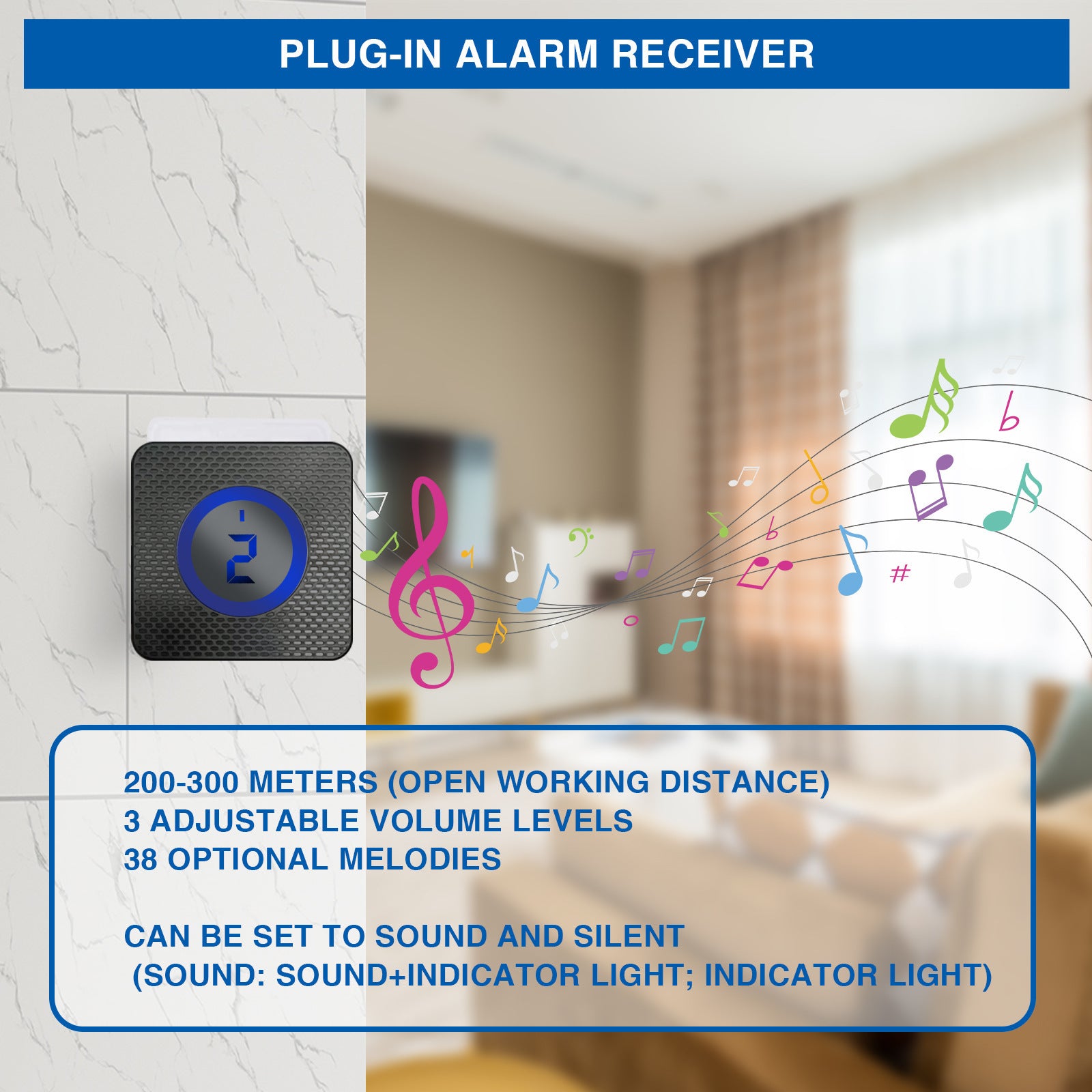 Solar Waterproof Induction Alarm Detection for Driveway, featuring solar panel and motion sensor for outdoor use.
