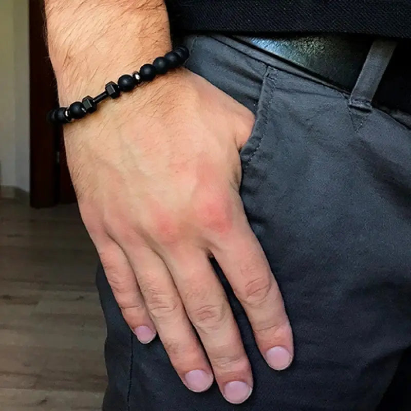 Men's Bead, Dumbbell Bracelet