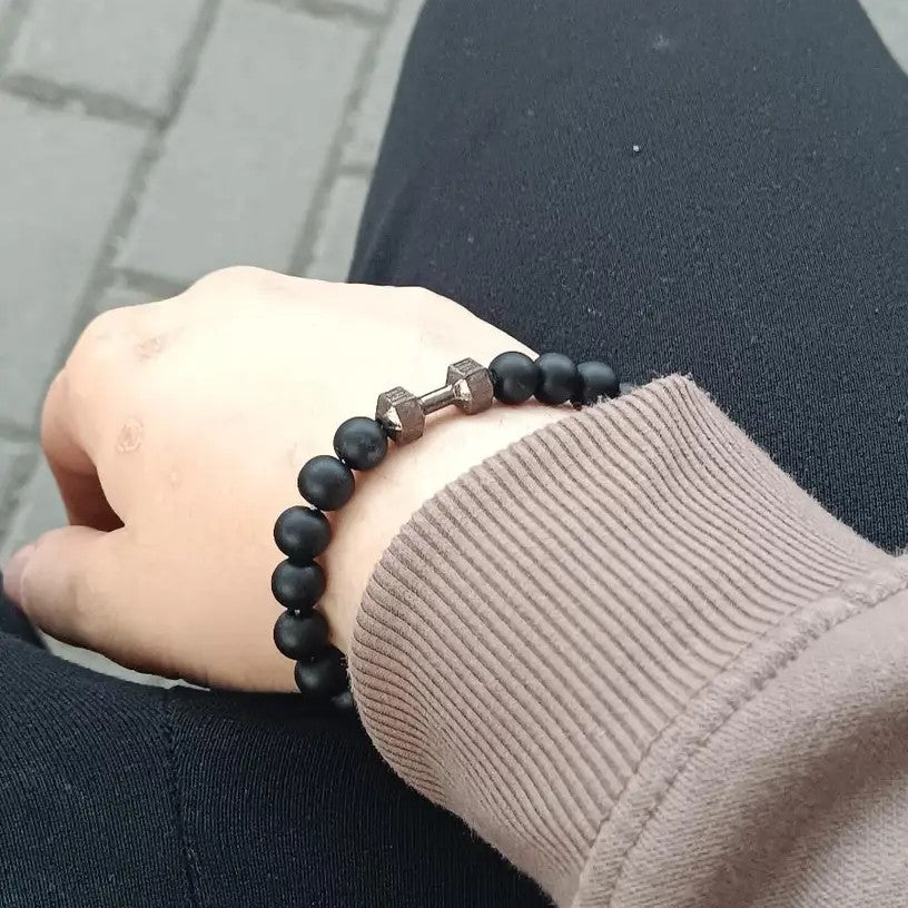Men's Bead, Dumbbell Bracelet