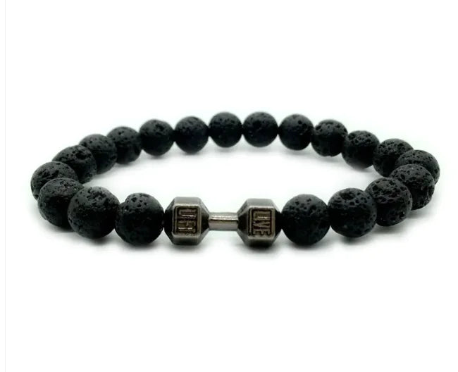 Men's Bead, Dumbbell Bracelet